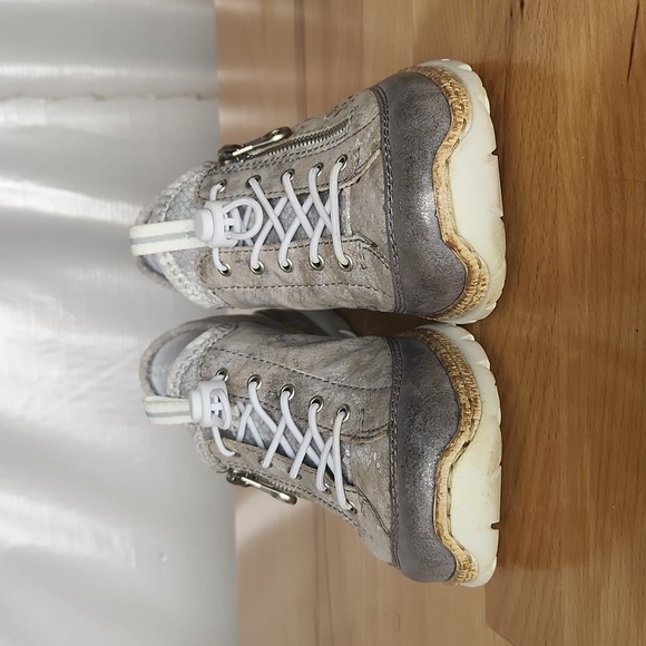 Rieker Nikita 63 Sneakers Shoes Women EU40/US8.5 Metallic Gray Slip On Comfort - Picture 5 of 9